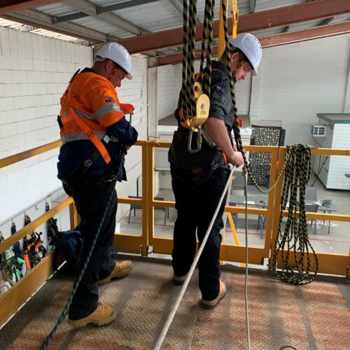 Confined Space Course Gladstone - men on an ewp