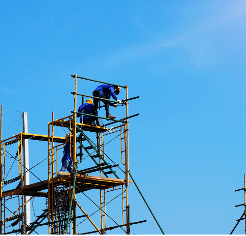 rigging Ticket - men on scaffolding