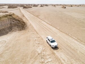 4WD Training -Driving off road car in yardang landform desert in west of China